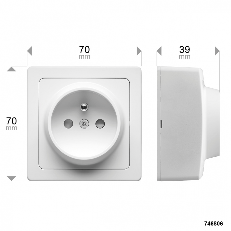PRISE DE COURANT 2 POLES + TERRE 250V 16 A